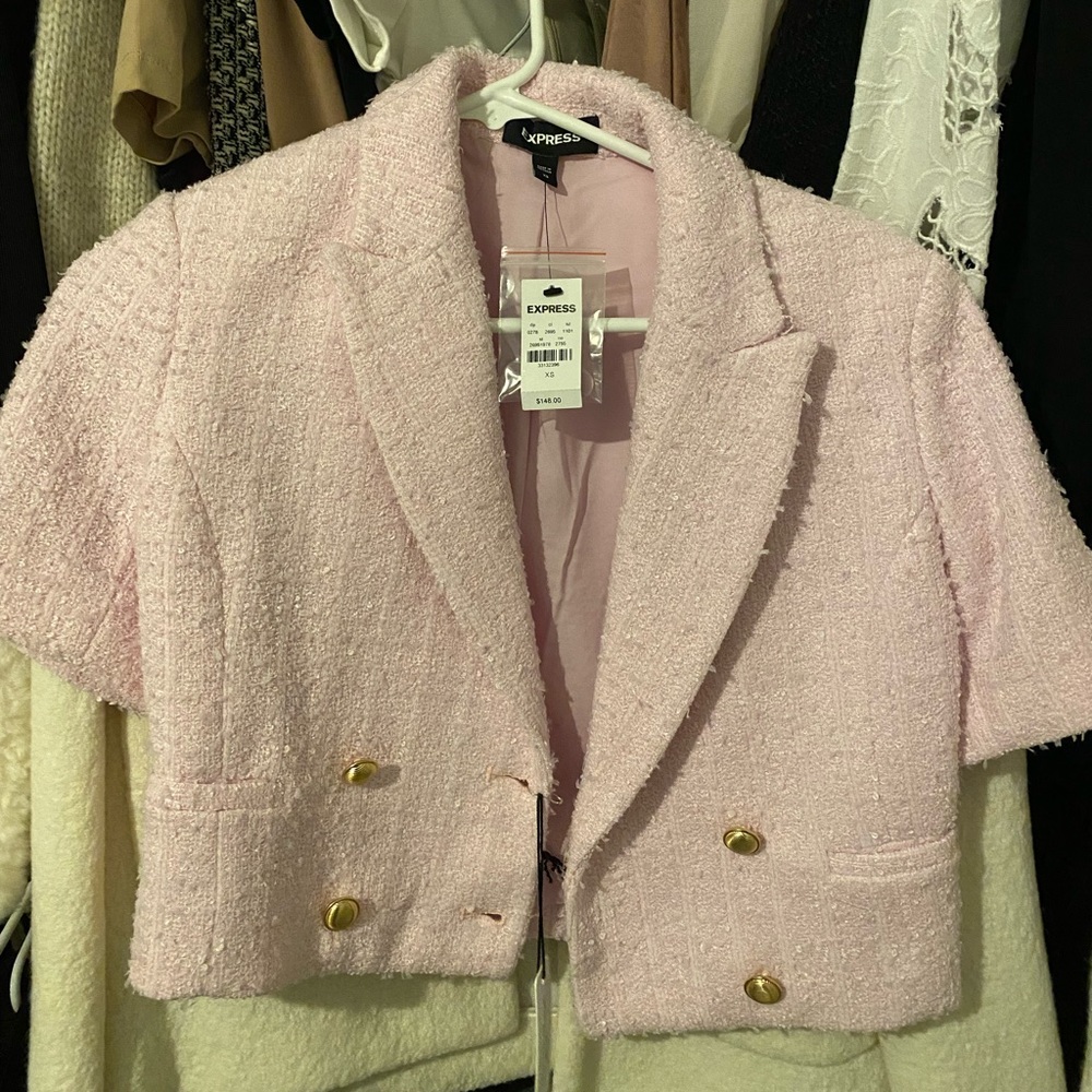 Express crop textured jacket